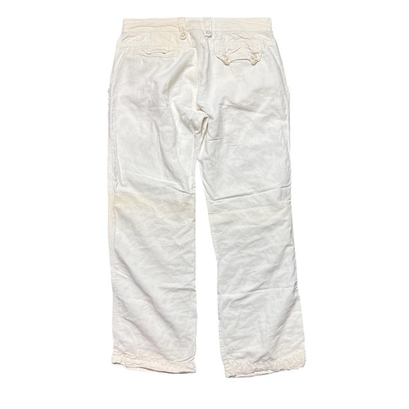 Vintage Y2K Diesel Ivory Low Rise Linen Pants Size 33 - Picture 4 of 10